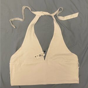 Garage White Halter Top
